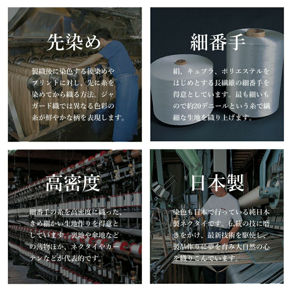 綿100％シャツ 日本製シルクネクタイ